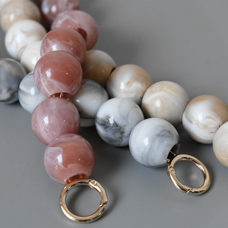 Novi dodaci za žensku torbu Bijelo Zeleno Crveni Dijelovi od akrilne smole Luksuzna narukvica od kuglica ručne izrade Ženska zamjenska ručka za torbicu