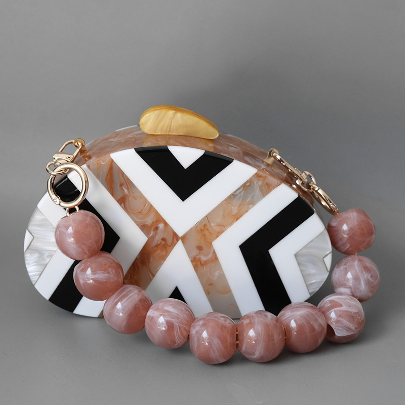 Novi dodaci za žensku torbu Bijelo Zeleno Crveni Dijelovi od akrilne smole Luksuzna narukvica od kuglica ručne izrade Ženska zamjenska ručka za torbicu