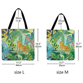 Επαναχρησιμοποιήσιμη Τσάντα αγορών Cat In Flower Printed Tote Bag Γυναικεία Τσάντα ώμου Υφασμάτινη τσάντα εξωτερικού χώρου Τσάντα θαλάσσης καθημερινή τσάντα χειρός