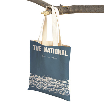 Zenei plakátok különböző zenekarok előadásában Bevásárlótáska Dupla nyomtatás Alkalmi skandináv vásárlói táskák Női vászon tote Női kézitáska