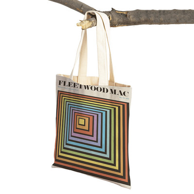 Zenei plakátok különböző zenekarok előadásában Bevásárlótáska Dupla nyomtatás Alkalmi skandináv vásárlói táskák Női vászon tote Női kézitáska