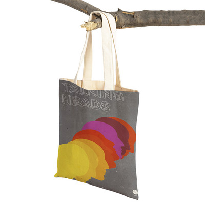 Zenei plakátok különböző zenekarok előadásában Bevásárlótáska Dupla nyomtatás Alkalmi skandináv vásárlói táskák Női vászon tote Női kézitáska