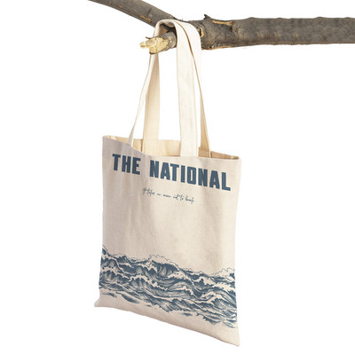 Zenei plakátok különböző zenekarok előadásában Bevásárlótáska Dupla nyomtatás Alkalmi skandináv vásárlói táskák Női vászon tote Női kézitáska