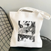Shopper Torbe za kupnju Anime Demon Slayer Eko Sklopiva ručna torba za svakodnevnu upotrebu Torba velikog kapaciteta Ručne torbe Harajuku Torbe za rame