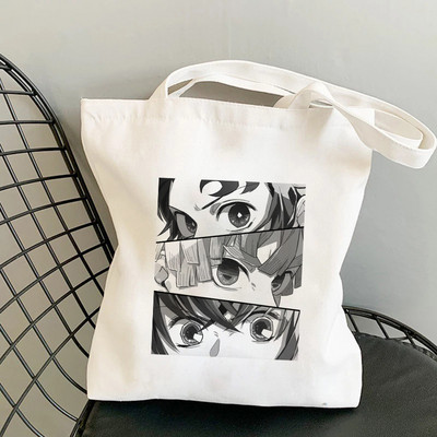 Shopper Torbe za kupnju Anime Demon Slayer Eko Sklopiva ručna torba za svakodnevnu upotrebu Torba velikog kapaciteta Ručne torbe Harajuku Torbe za rame