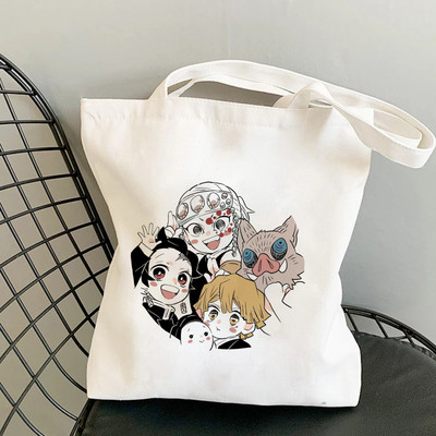 Shopper Torbe za kupnju Anime Demon Slayer Eko Sklopiva ručna torba za svakodnevnu upotrebu Torba velikog kapaciteta Ručne torbe Harajuku Torbe za rame