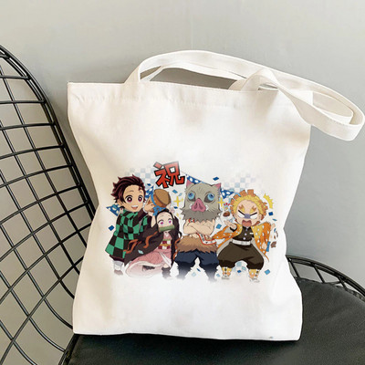 Shopper Torbe za kupnju Anime Demon Slayer Eko Sklopiva ručna torba za svakodnevnu upotrebu Torba velikog kapaciteta Ručne torbe Harajuku Torbe za rame