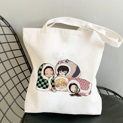 Shopper Torbe za kupnju Anime Demon Slayer Eko Sklopiva ručna torba za svakodnevnu upotrebu Torba velikog kapaciteta Ručne torbe Harajuku Torbe za rame