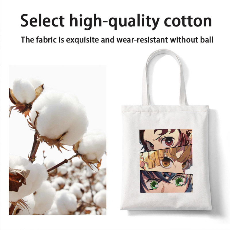 Shopper Torbe za kupnju Anime Demon Slayer Eko Sklopiva ručna torba za svakodnevnu upotrebu Torba velikog kapaciteta Ručne torbe Harajuku Torbe za rame