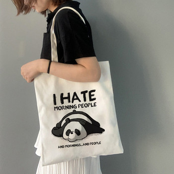 Τσάντα Shopper Cute Panda Sloth Print Γυναικεία Casual Canvas Τσάντα αγορών Τσάντα tote Τσάντα ώμου Eco Bagreusable Τσάντα ώμου μεγάλης χωρητικότητας