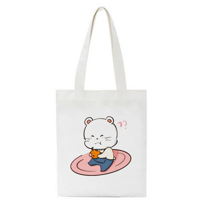 Geantă de cumpărături Drăguț Panda Leneș Print Femei Geantă de cumpărături ocazională din pânză Geantă de tote Geantă de umăr ecologică de mare capacitate Geantă de mână