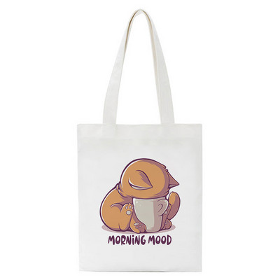 Geantă de cumpărături Drăguț Panda Leneș Print Femei Geantă de cumpărături ocazională din pânză Geantă de tote Geantă de umăr ecologică de mare capacitate Geantă de mână