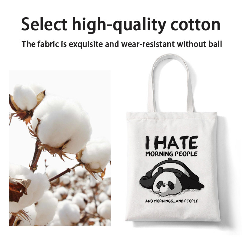 Geantă de cumpărături Drăguț Panda Leneș Print Femei Geantă de cumpărături ocazională din pânză Geantă de tote Geantă de umăr ecologică de mare capacitate Geantă de mână