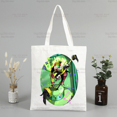 Helluva Boss ženska platnena velika torba Eko torba za kupovinu Velika torba na rame Ženska sklopiva torba Harajuku Comedy Cartoon Shopper