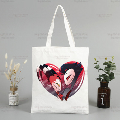 Helluva Boss ženska platnena velika torba Eko torba za kupovinu Velika torba na rame Ženska sklopiva torba Harajuku Comedy Cartoon Shopper