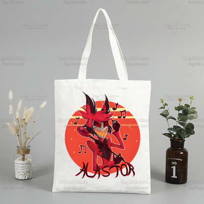 Helluva Boss ženska platnena velika torba Eko torba za kupovinu Velika torba na rame Ženska sklopiva torba Harajuku Comedy Cartoon Shopper