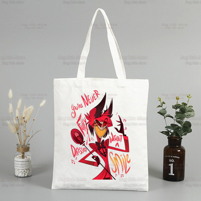 Helluva Boss ženska platnena velika torba Eko torba za kupovinu Velika torba na rame Ženska sklopiva torba Harajuku Comedy Cartoon Shopper