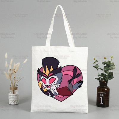 Helluva Boss ženska platnena velika torba Eko torba za kupovinu Velika torba na rame Ženska sklopiva torba Harajuku Comedy Cartoon Shopper