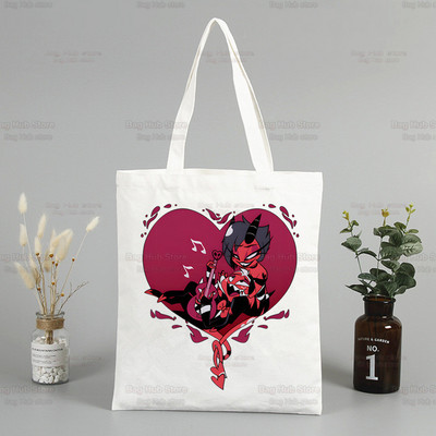 Helluva Boss ženska platnena velika torba Eko torba za kupovinu Velika torba na rame Ženska sklopiva torba Harajuku Comedy Cartoon Shopper