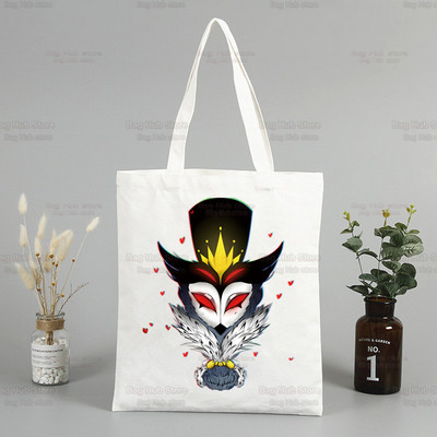 Helluva Boss ženska platnena velika torba Eko torba za kupovinu Velika torba na rame Ženska sklopiva torba Harajuku Comedy Cartoon Shopper