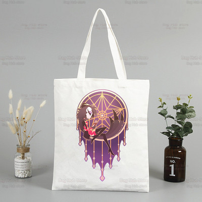 Helluva Boss ženska platnena velika torba Eko torba za kupovinu Velika torba na rame Ženska sklopiva torba Harajuku Comedy Cartoon Shopper