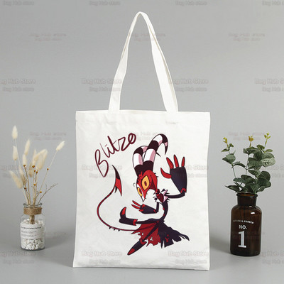 Helluva Boss ženska platnena velika torba Eko torba za kupovinu Velika torba na rame Ženska sklopiva torba Harajuku Comedy Cartoon Shopper