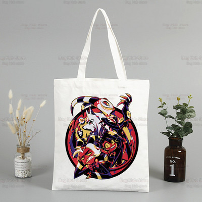 Helluva Boss ženska platnena velika torba Eko torba za kupovinu Velika torba na rame Ženska sklopiva torba Harajuku Comedy Cartoon Shopper