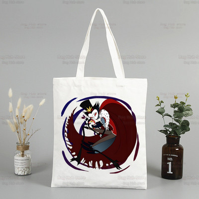 Helluva Boss ženska platnena velika torba Eko torba za kupovinu Velika torba na rame Ženska sklopiva torba Harajuku Comedy Cartoon Shopper