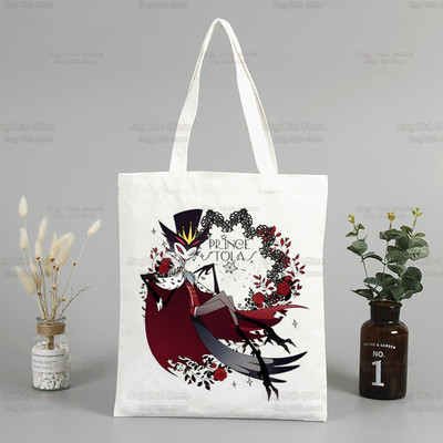 Helluva Boss ženska platnena velika torba Eko torba za kupovinu Velika torba na rame Ženska sklopiva torba Harajuku Comedy Cartoon Shopper