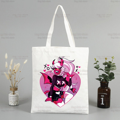 Helluva Boss ženska platnena velika torba Eko torba za kupovinu Velika torba na rame Ženska sklopiva torba Harajuku Comedy Cartoon Shopper