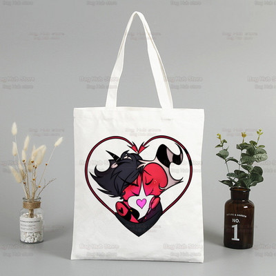 Helluva Boss ženska platnena velika torba Eko torba za kupovinu Velika torba na rame Ženska sklopiva torba Harajuku Comedy Cartoon Shopper