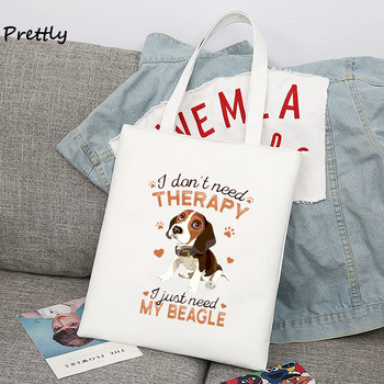 The Beagles Dog Band Canvas Shopping Tote Bags for Women Funny Dogs Lover Beagle Tote Bag Cute Shoulder Μεγάλης χωρητικότητας Handbang