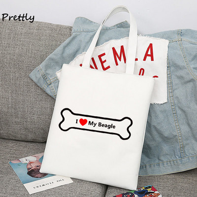 The Beagles Dog Band Platnene torbe za kupnju za žene Funny Dogs Lover Beagle tote Bag Slatka torbica na ramenu velikog kapaciteta