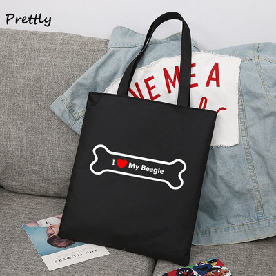 The Beagles Dog Band Platnene torbe za kupnju za žene Funny Dogs Lover Beagle tote Bag Slatka torbica na ramenu velikog kapaciteta