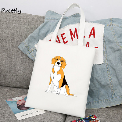The Beagles Dog Band Platnene torbe za kupnju za žene Funny Dogs Lover Beagle tote Bag Slatka torbica na ramenu velikog kapaciteta