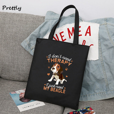 The Beagles Dog Band Platnene torbe za kupnju za žene Funny Dogs Lover Beagle tote Bag Slatka torbica na ramenu velikog kapaciteta