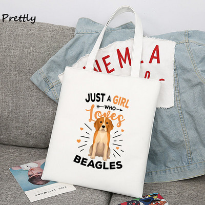 The Beagles Dog Band Platnene torbe za kupnju za žene Funny Dogs Lover Beagle tote Bag Slatka torbica na ramenu velikog kapaciteta