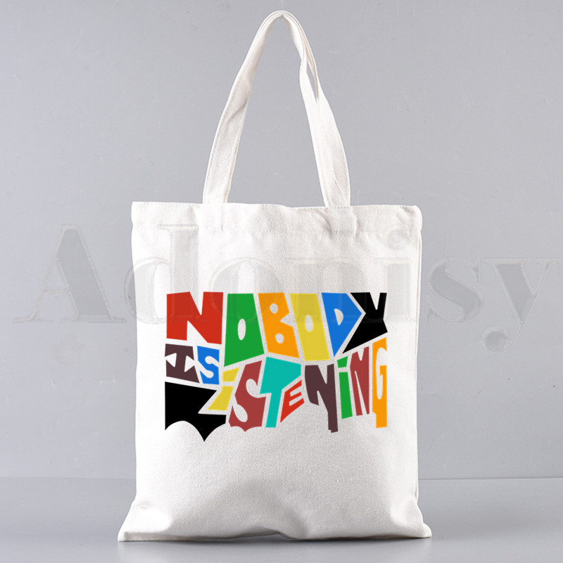 Zayn Malik Keegi ei kuula Harajuku Graafilised käekotid Õlakotid Vabaaja ostlemine Tüdrukute Käekott Naiste Elegantne lõuendist kott