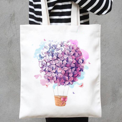 Imprimare Genți de pânză Genți de cumpărător Genți de mână Umăr Ocazional Cumpărături Plantă Fluture Tendință Drăguț Anii 90 Fete Femei Geantă Tote