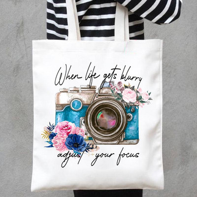 Imprimare Genți de pânză Genți de cumpărător Genți de mână Umăr Ocazional Cumpărături Plantă Fluture Tendință Drăguț Anii 90 Fete Femei Geantă Tote