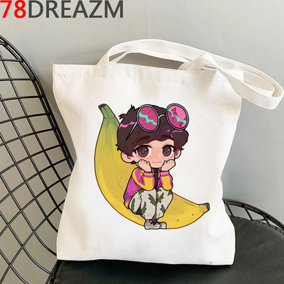 Banana Fish bevásárlótáska Élelmiszerbolt Vásárló Juta táska Bevásárló táska Vásárlás Újrafelhasználható Bolsa Compra Boodschappentas Sacolas