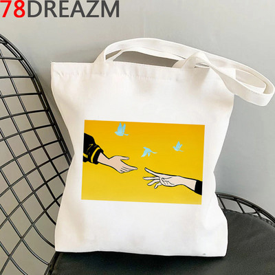 Banana Fish bevásárlótáska Élelmiszerbolt Vásárló Juta táska Bevásárló táska Vásárlás Újrafelhasználható Bolsa Compra Boodschappentas Sacolas
