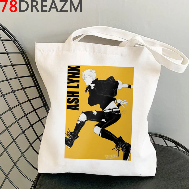 Banana Fish bevásárlótáska Élelmiszerbolt Vásárló Juta táska Bevásárló táska Vásárlás Újrafelhasználható Bolsa Compra Boodschappentas Sacolas