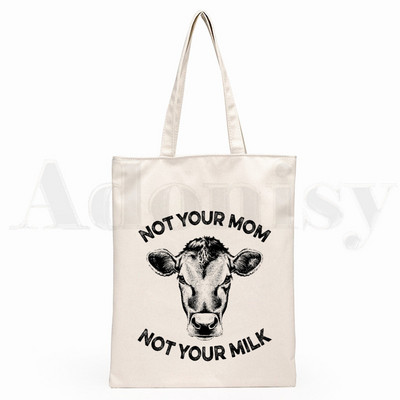 Friends Not Food Veganska grafika Hipster crtani print Torbe za kupnju Djevojačke modne ležerne torbe za ruke