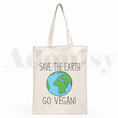 Friends Not Food Veganska grafika Hipster crtani print Torbe za kupnju Djevojačke modne ležerne torbe za ruke