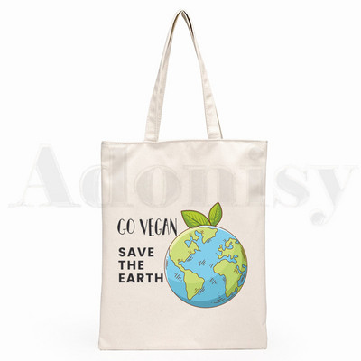 Friends Not Food Veganska grafika Hipster crtani print Torbe za kupnju Djevojačke modne ležerne torbe za ruke