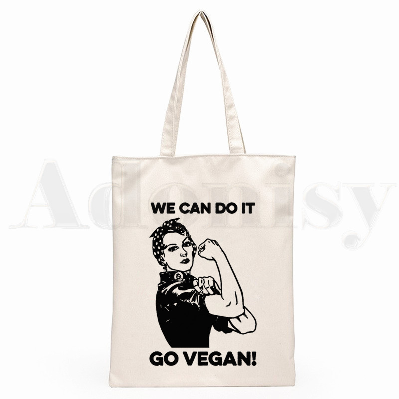 Friends Not Food Veganska grafika Hipster crtani print Torbe za kupnju Djevojačke modne ležerne torbe za ruke