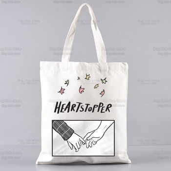 Heartstopper Shopping Bag Shopper Eco Canvas Cotton Charlie Romance Shopper Bolsas De Tela Bag Shoping Επαναχρησιμοποιούμενες Sacolas