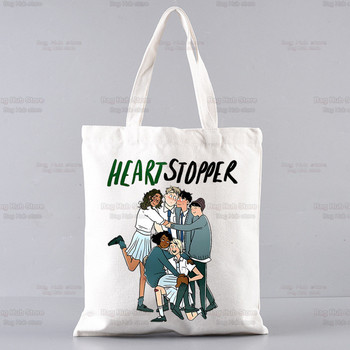 Heartstopper Shopping Bag Shopper Eco Canvas Cotton Charlie Romance Shopper Bolsas De Tela Bag Shoping Επαναχρησιμοποιούμενες Sacolas