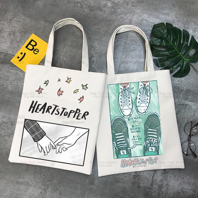 Heartstopper Shopping Bag Shopper Eco Canvas Cotton Charlie Romance Shopper Bolsas De Tela Bag Shopping Sacolas za višekratnu upotrebu